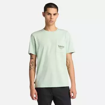Мужская футболка с коротким рукавом и графическим карманом Timberland, цвет cameo green