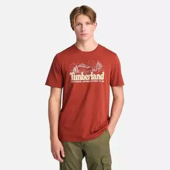 Мужская футболка с коротким рукавом и графическим принтом спереди Timberland, цвет burnt henna