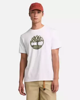 Мужская футболка с коротким рукавом и камуфляжным логотипом Tree Timberland, белый
