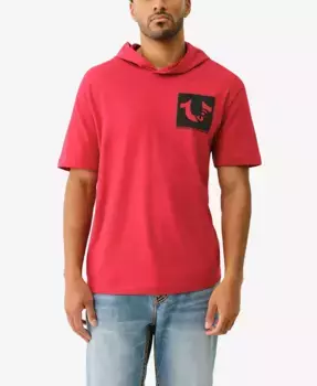 Мужская футболка с коротким рукавом и капюшоном True Religion, красный