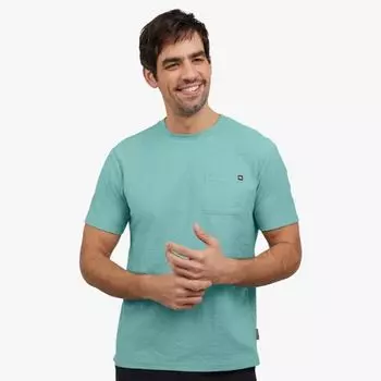 Мужская футболка с коротким рукавом и карманом Quiksilver, цвет jade grey