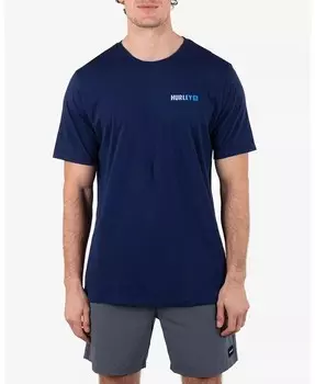 Мужская футболка с коротким рукавом и круглым градиентом на каждый день Hurley, синий