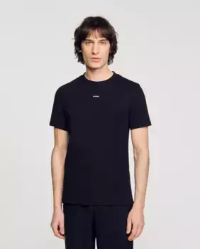 Мужская футболка с коротким рукавом и круглым вырезом Sandro, черный