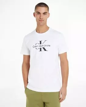 Мужская футболка с коротким рукавом и круглым вырезом Calvin Klein Jeans, белый