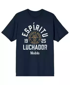 Мужская футболка с коротким рукавом и круглым вырезом Espiritu Luchador Logo, цвет navy, размер 3XL Modelo, синий