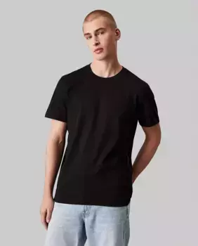 Мужская футболка с коротким рукавом и лентами по бокам Calvin Klein Jeans, черный