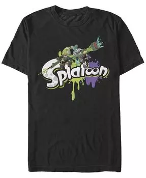 Мужская футболка с коротким рукавом и логотипом Nintendo Splatoon Paint Fifth Sun, черный