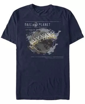 Мужская футболка с коротким рукавом и логотипом DC Superman Daily Planet Newspaper Fifth Sun, синий