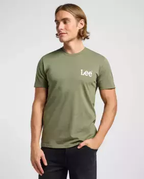 Мужская футболка с коротким рукавом и логотипом на груди Lee, темно-зеленый