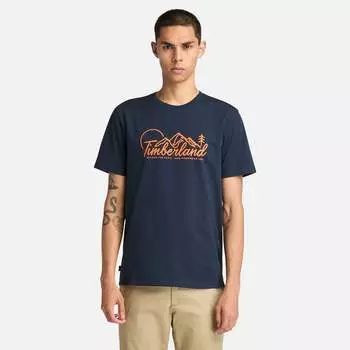 Мужская футболка с коротким рукавом и логотипом Mountain Timberland, цвет dark sapphire