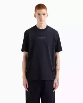 Мужская футболка с коротким рукавом и логотипом спереди и сзади Armani Exchange, тёмно-синий