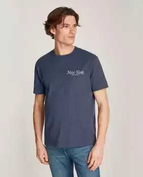 Мужская футболка с коротким рукавом и логотипом New York Calvin Klein Jeans, тёмно-синий