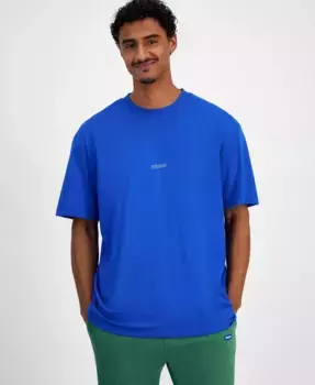 Мужская футболка с коротким рукавом и логотипом Nouveres Hugo Boss, синий