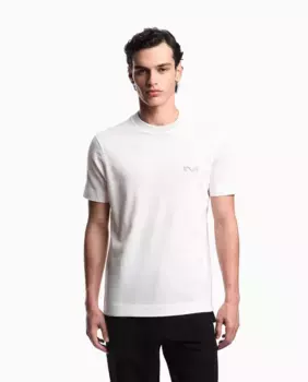 Мужская футболка с коротким рукавом и логотипом на груди Emporio Armani, белый