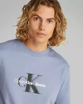 Мужская футболка с коротким рукавом и монограммой Calvin Klein Jeans, синий