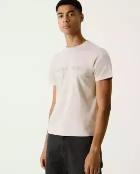 Мужская футболка с коротким рукавом и напечатанным логотипом Pepe Jeans, бежевый