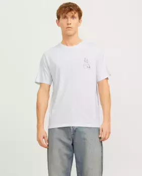 Мужская футболка с коротким рукавом и небольшим рисунком сбоку Jack & Jones, белый