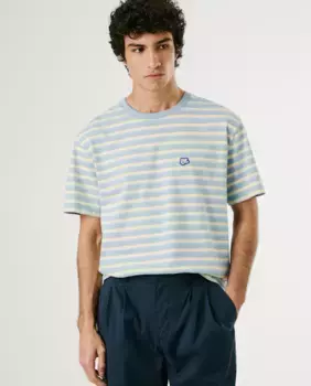 Мужская футболка с коротким рукавом и полосатым принтом Pepe Jeans, синий