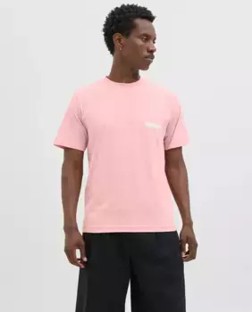 Мужская футболка с коротким рукавом и принтом на спине Jack & Jones, розовый