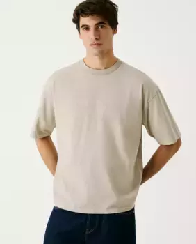 Мужская футболка с коротким рукавом и принтом на спине Pepe Jeans, бежевый