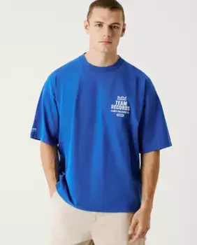 Мужская футболка с коротким рукавом и принтом на спине Pepe Jeans, синий