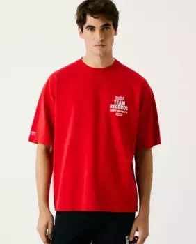 Мужская футболка с коротким рукавом и принтом на спине Pepe Jeans, красный