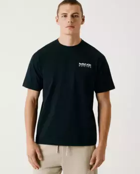 Мужская футболка с коротким рукавом и принтом на спине Pepe Jeans, тёмно-синий