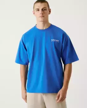Мужская футболка с коротким рукавом и принтом на спине Pepe Jeans, синий