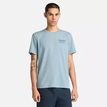 Мужская футболка с коротким рукавом и принтом на спине Timberland, цвет steel grey