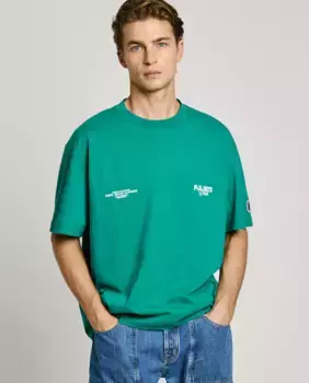 Мужская футболка с коротким рукавом и принтом на спине Pepe Jeans, зеленый