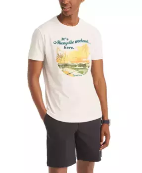 Мужская футболка с коротким рукавом и принтом Always Weekend Nautica, белый