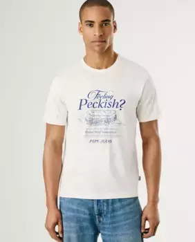 Мужская футболка с коротким рукавом и принтом Pepe Jeans, цвет Crudo