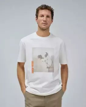 Мужская футболка с коротким рукавом и принтом на груди Salsa Jeans, белый