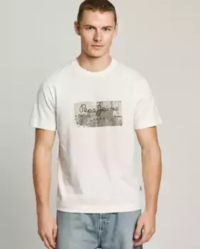 Мужская футболка с коротким рукавом и принтом логотипа Pepe Jeans, цвет Crudo