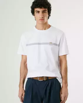 Мужская футболка с коротким рукавом и принтом логотипа PJL Pepe Jeans, белый