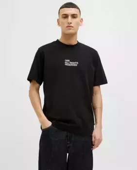 Мужская футболка с коротким рукавом и рисунком спереди Jack & Jones, черный