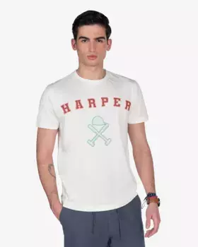 Мужская футболка с коротким рукавом и рисунком спереди Harper & Neyer, белый
