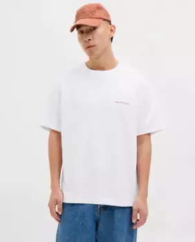 Мужская футболка с коротким рукавом и рисунком на спине Jack & Jones, белый