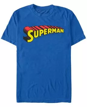 Мужская футболка с коротким рукавом и текстовым логотипом DC Superman Fifth Sun, синий