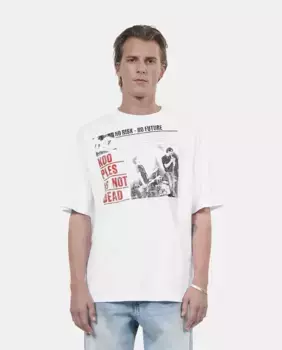 Мужская футболка с коротким рукавом и трафаретной печатью The Kooples, бежевый