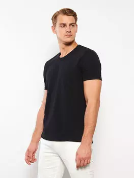 Мужская футболка с коротким рукавом и V-образным вырезом LCWAIKIKI Classic