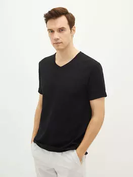 Мужская футболка с коротким рукавом и V-образным вырезом LCWAIKIKI Classic