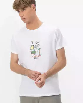 Мужская футболка с коротким рукавом и воротником elPulpo, белый