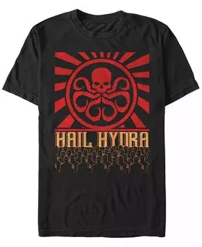 Мужская футболка с коротким рукавом из коллекции комиксов Marvel Hail Hydra Propaganda Fifth Sun, черный