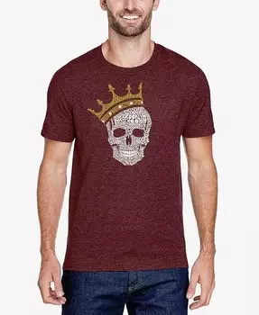 Мужская футболка с коротким рукавом из премиального бленда Brooklyn Crown Word Art LA Pop Art, красный