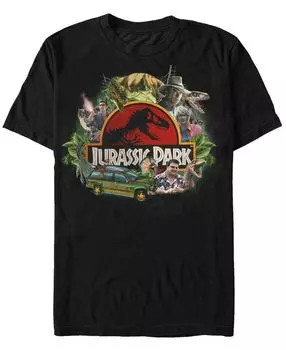 Мужская футболка с коротким рукавом jurassic park с коллажем Fifth Sun, черный