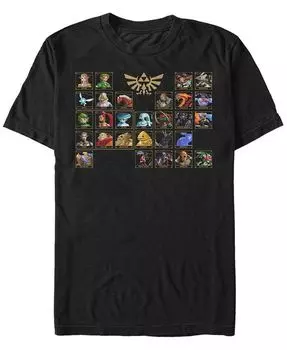 Мужская футболка с коротким рукавом Legend of Zelda Ocarina of Time Periodic Fifth Sun, черный