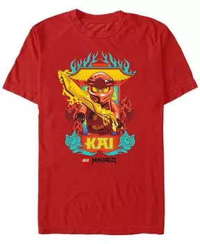 Мужская футболка с коротким рукавом Lego Ninjago Kai Badge Fifth Sun, красный