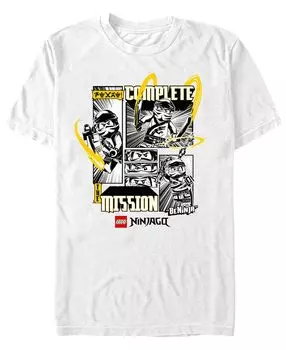 Мужская футболка с коротким рукавом lego ninjago the mission Fifth Sun, белый