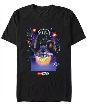 Мужская футболка с коротким рукавом lego star wars empire strikes back poster Fifth Sun, черный